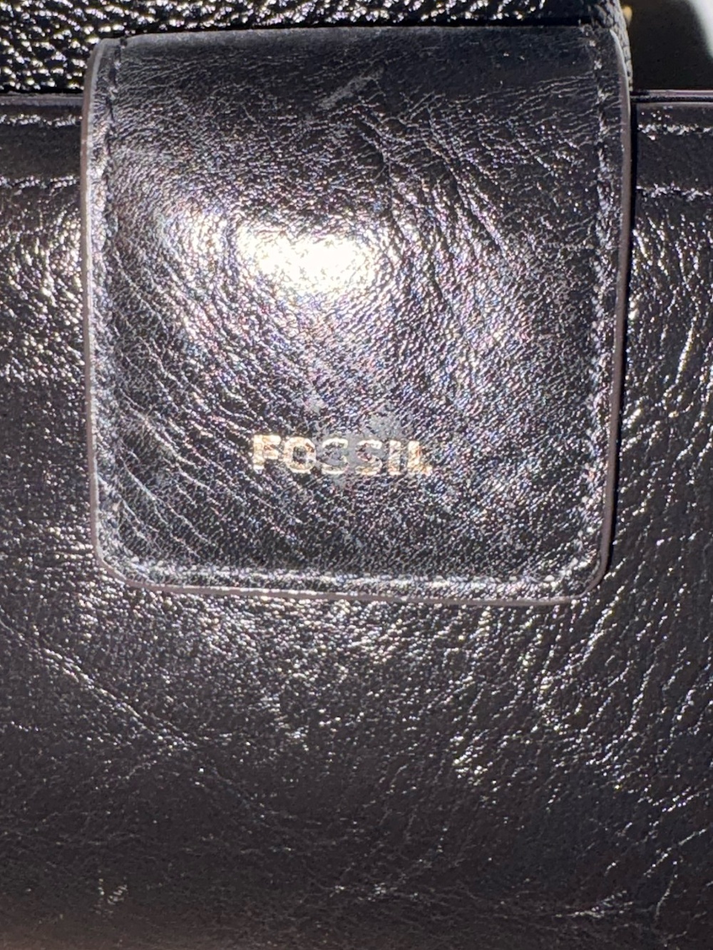 ❤️Fossil Black Leather Crossbody Bag with Matching Wallet - Picture 2 of 6